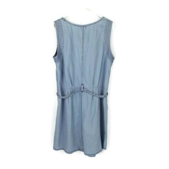 Bootheel Trading Co Cheryl Crow Blue Sleeveless Belted Denim Dress Womens Large - Picture 2 of 11